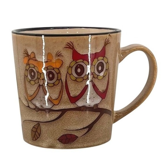 Great Gatherings Other - Great Gatherings Ceramic Owl Mug Coffee Tea Cup Brown Rustic Kitchenware